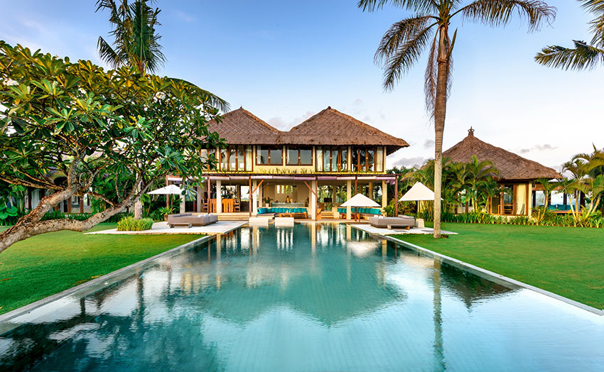 The estate — the existing pool and main house