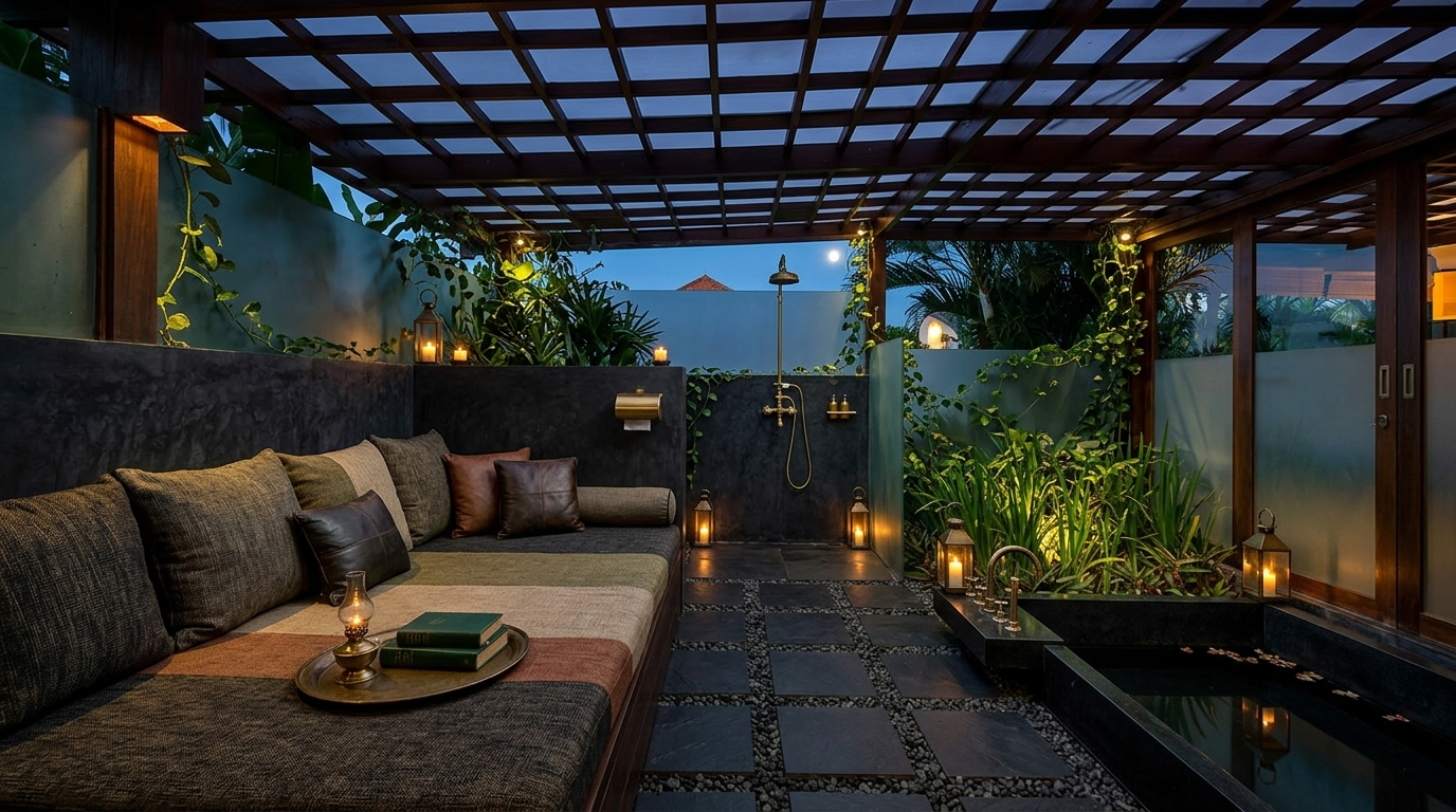 Outdoor Bathing — open-air bathroom