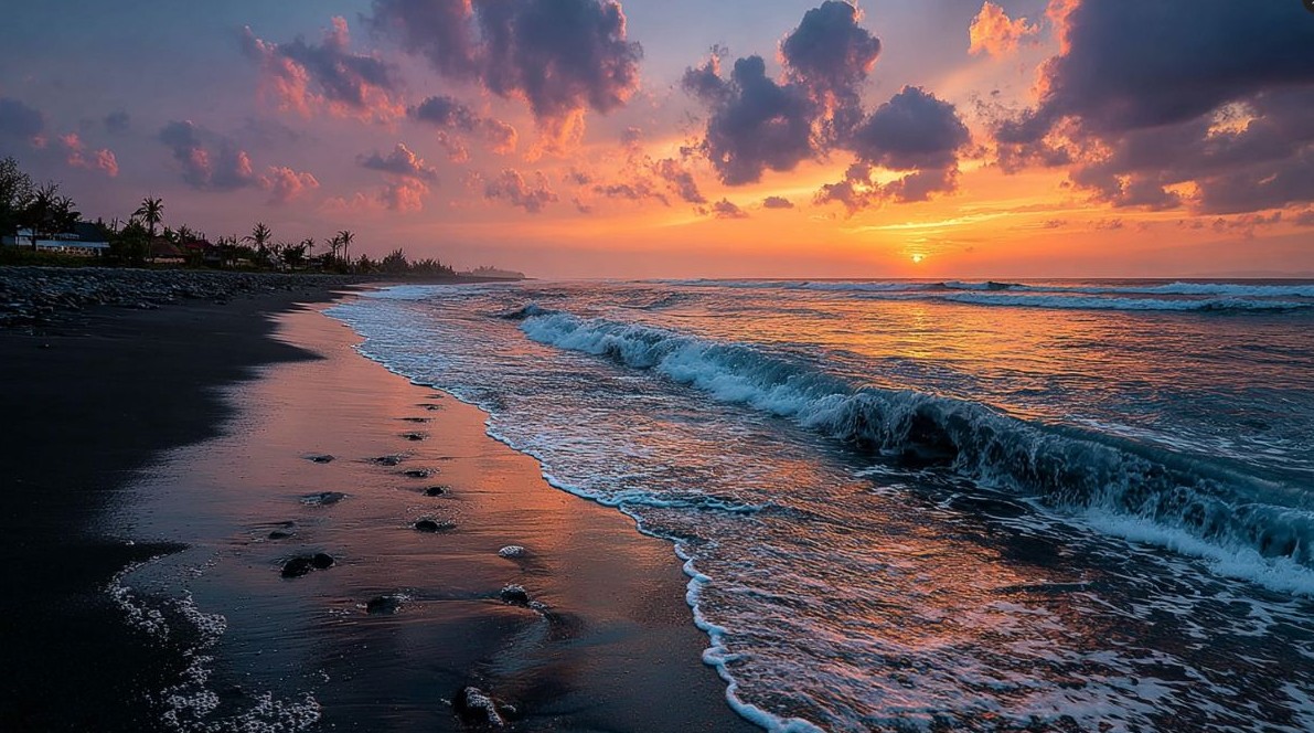 Seseh Beach — sunset on the sand